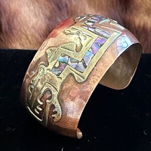Abalone, Copper & Brass Cuff